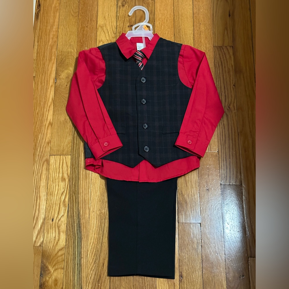 Boys Dress Shirt, Trousers, Vest & Tie